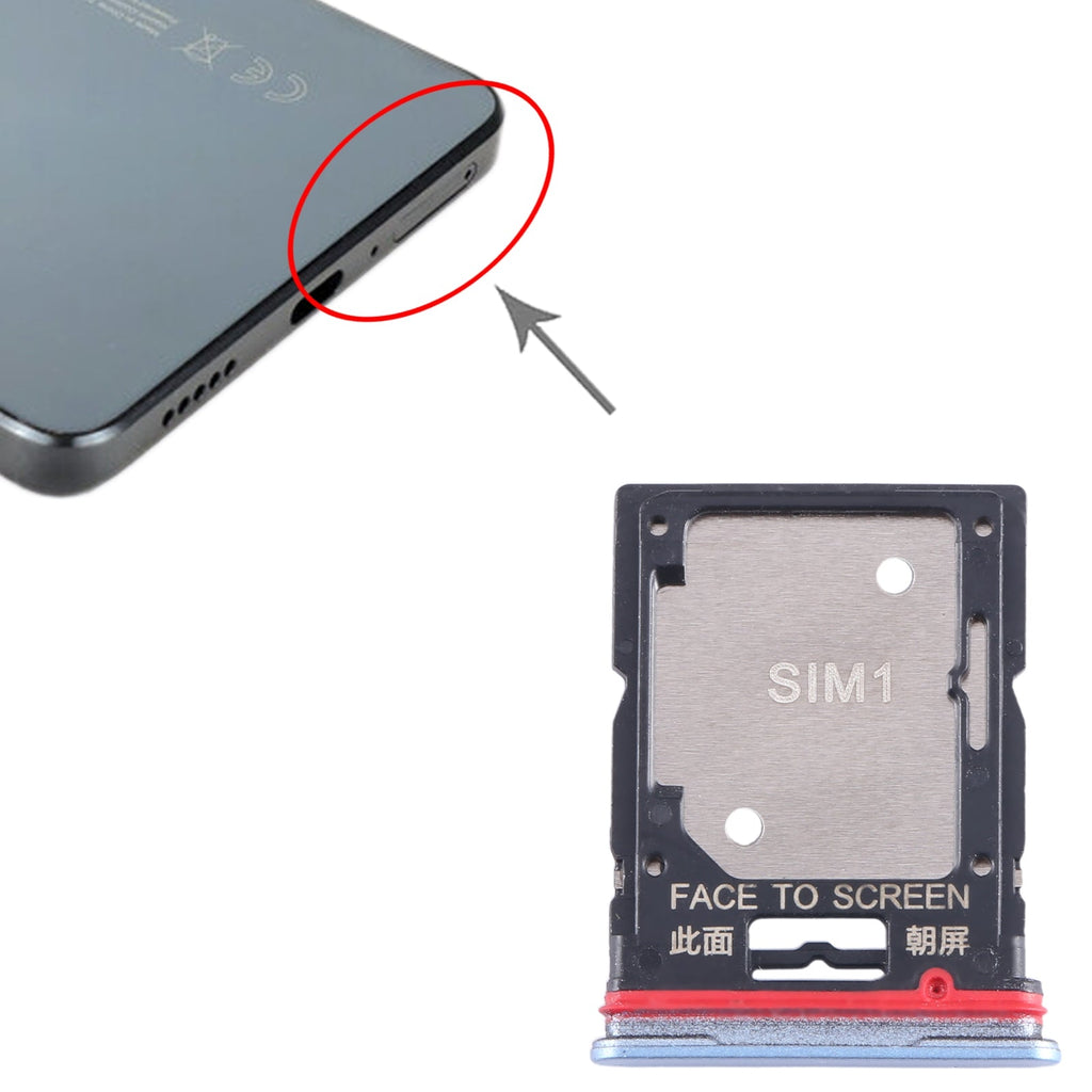 For Xiaomi Redmi Note 11T Pro SIM Card Tray + SIM Card Tray / Micro SD Card Tray (Blue)