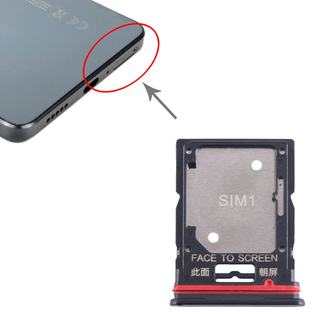 For Xiaomi Redmi K50i SIM Card Tray + SIM Card Tray / Micro SD Card Tray (Black)