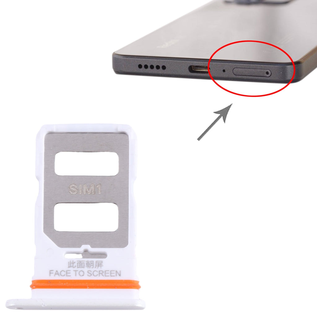 For Xiaomi Redmi Note 12 Pro 5G SIM Card Tray + SIM Card Tray (White)