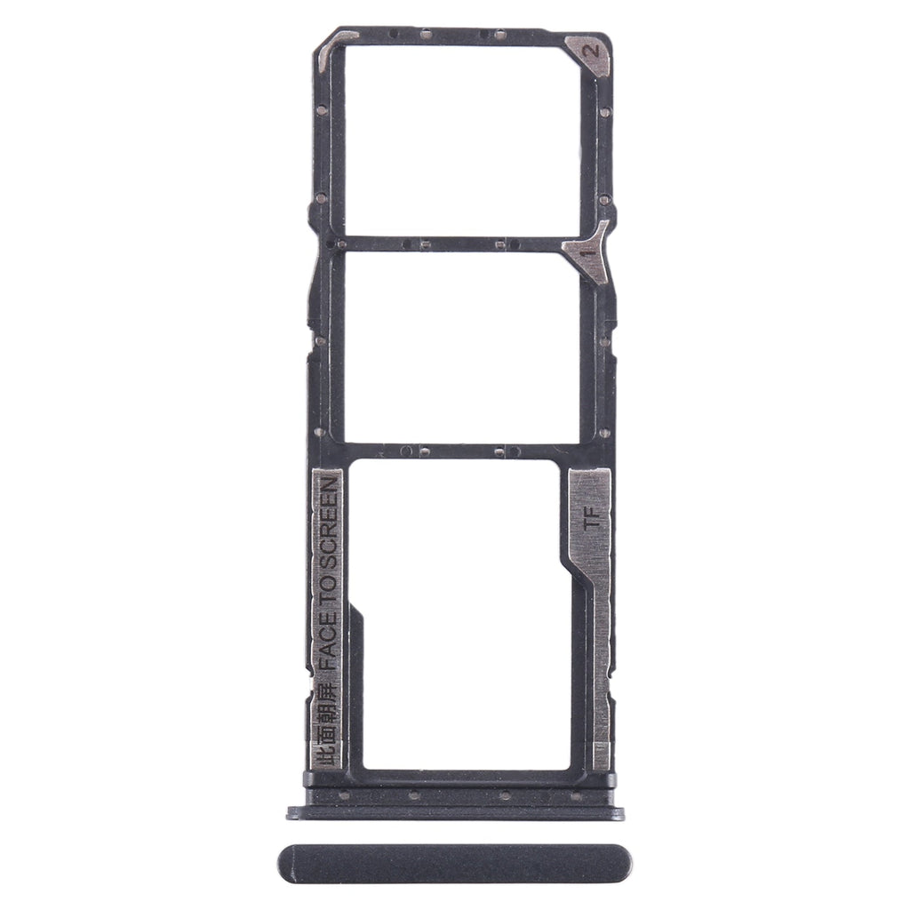 For Xiaomi Redmi 12C SIM Card Tray + SIM Card Tray + Micro SD Card Tray (Black)