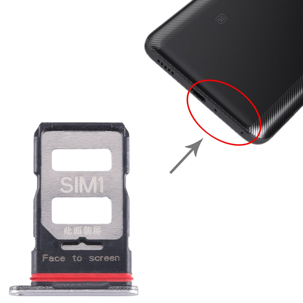 For Xiaomi Redmi K60 SIM Card Tray + SIM Card Tray (Silver)