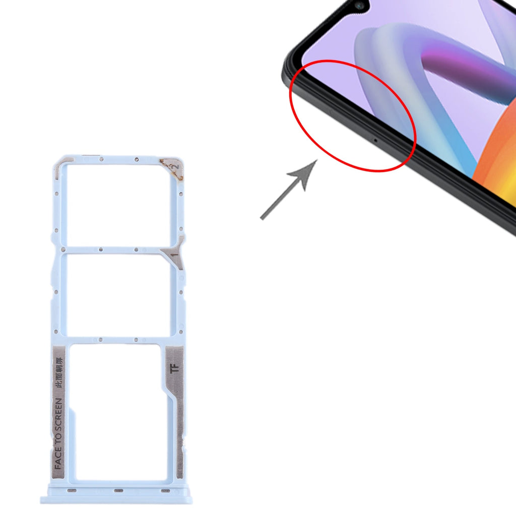 For Xiaomi Poco  C51 SIM Card Tray + SIM Card Tray + Micro SD Card Tray (Blue)
