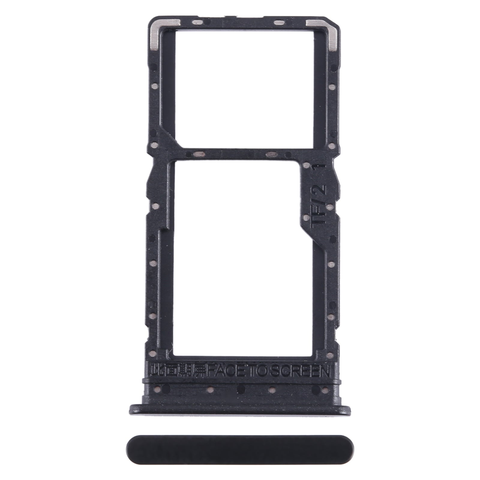 For Xiaomi Redmi Note 12R SIM Card Tray + SIM Card Tray / Micro SD Card Tray (Black)