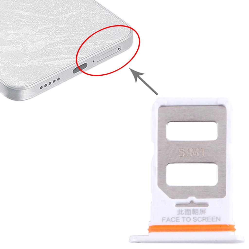 For Xiaomi Note 13 Pro SIM Card Tray + SIM Card Tray (White)