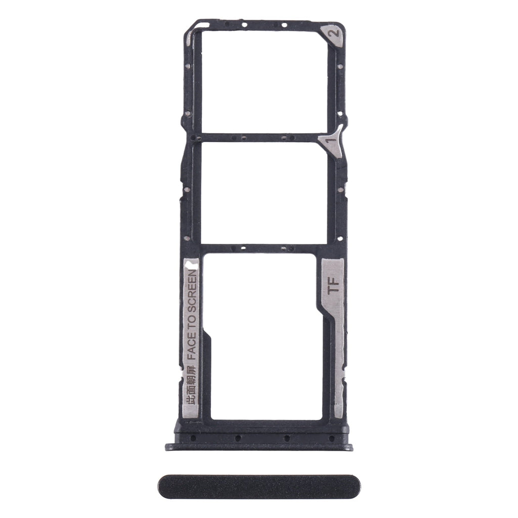 For Xiaomi Poco C65 SIM Card Tray + SIM Card Tray + Micro SD Card Tray (Black)