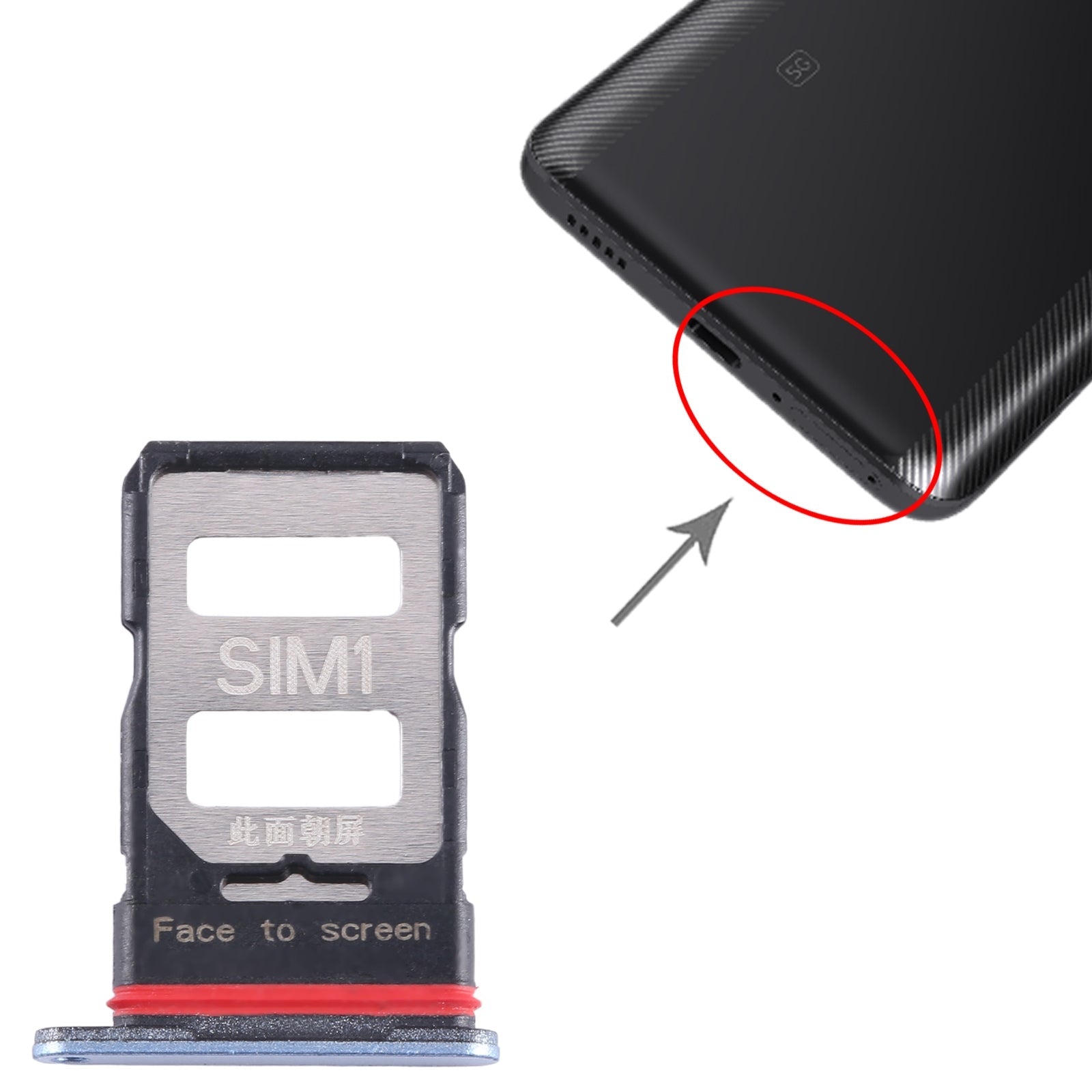 For Xiaomi Redmi K60 Pro SIM Card Tray + SIM Card Tray (Blue)