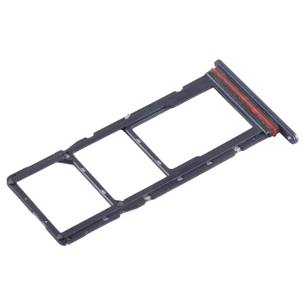 For Tecno Pop 7 BF6 SIM Card Tray + SIM Card Tray + Micro SD Card Tray (Black)