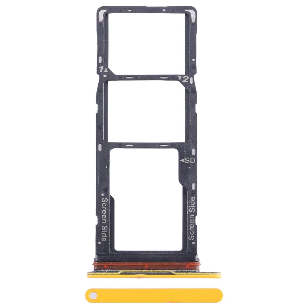 For Tecno Pop 7 BF6 SIM Card Tray + SIM Card Tray + Micro SD Card Tray (Orange)