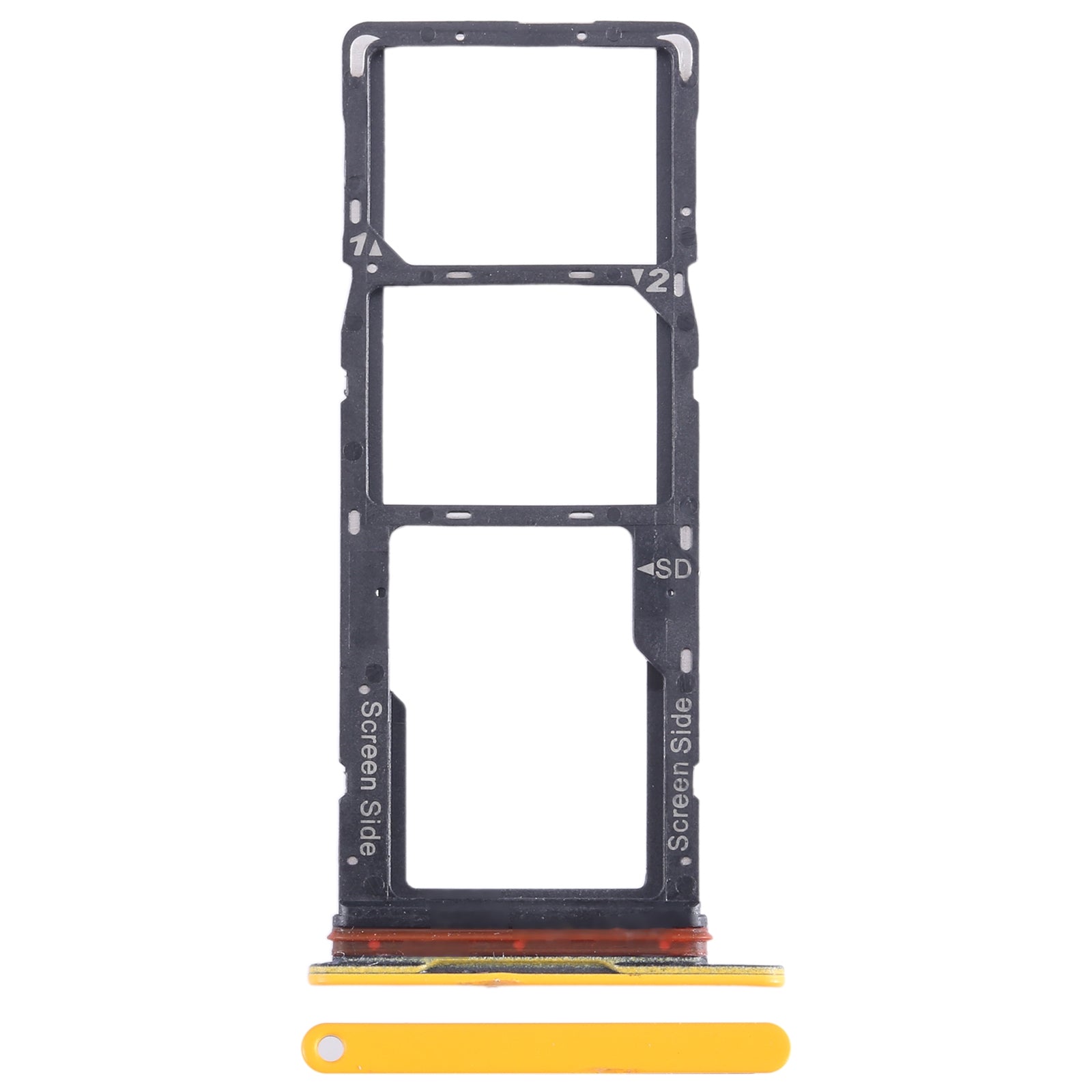 For Tecno Pop 7 BF6 SIM Card Tray + SIM Card Tray + Micro SD Card Tray (Orange)