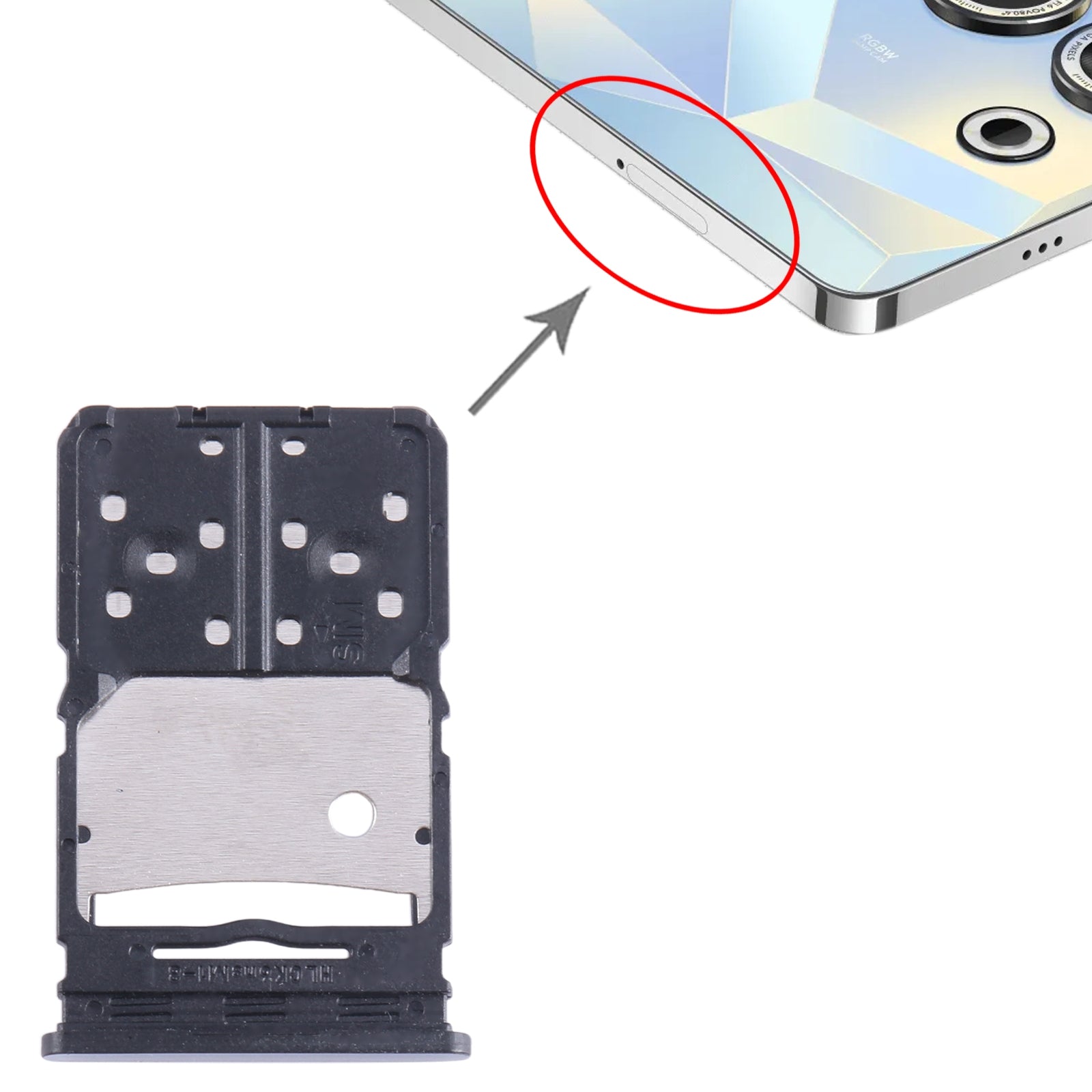 For Tecno Camon 20 Pro SIM Card Tray + Micro SD Card Tray (Blue)
