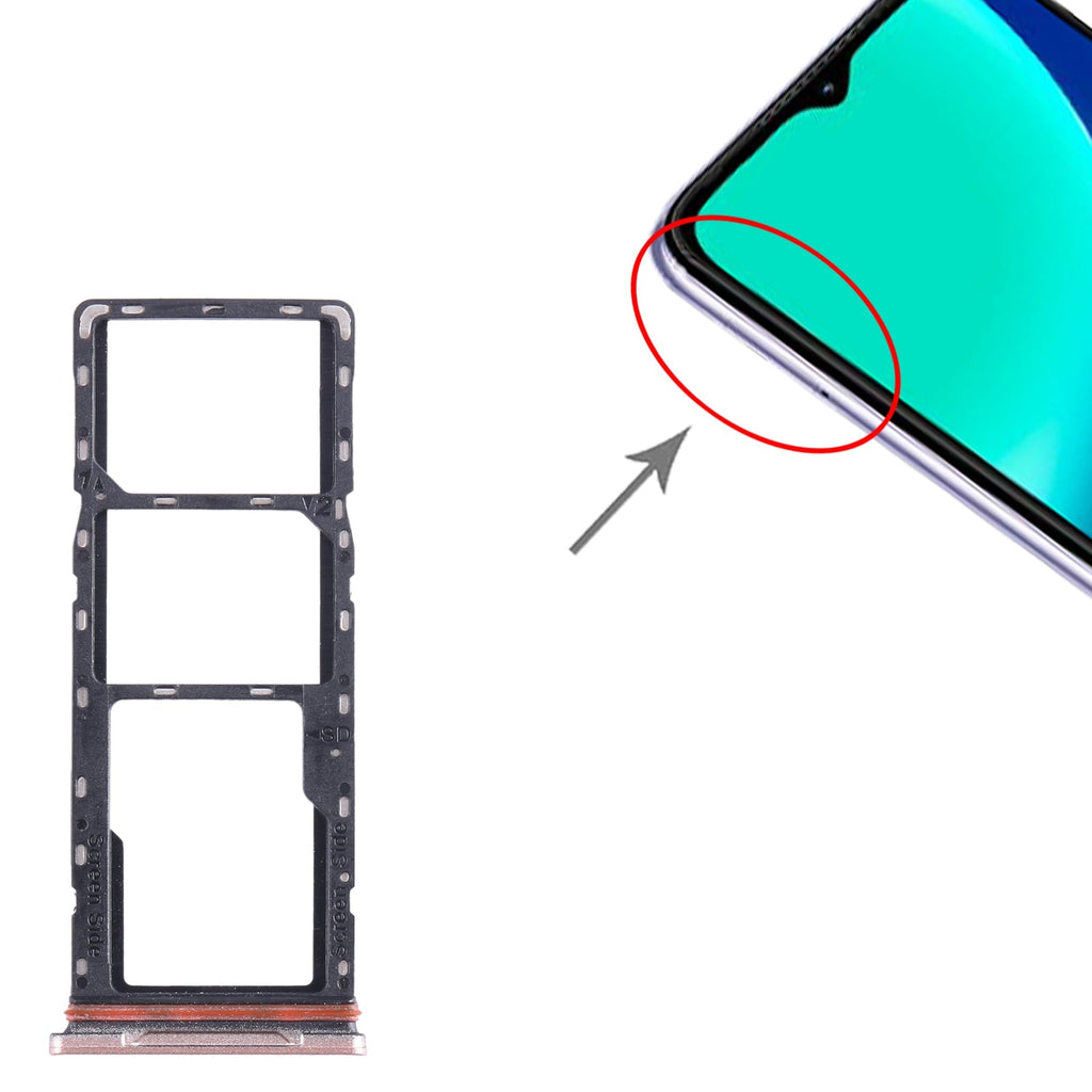 For Infinix Hot 10i X659B SIM Card Tray + SIM Card Tray + Micro SD Card Tray (Gold)