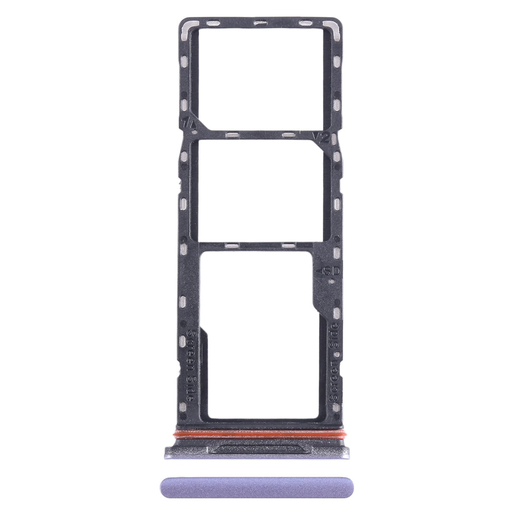 For Infinix Hot 10i X659B SIM Card Tray + SIM Card Tray + Micro SD Card Tray (Purple)
