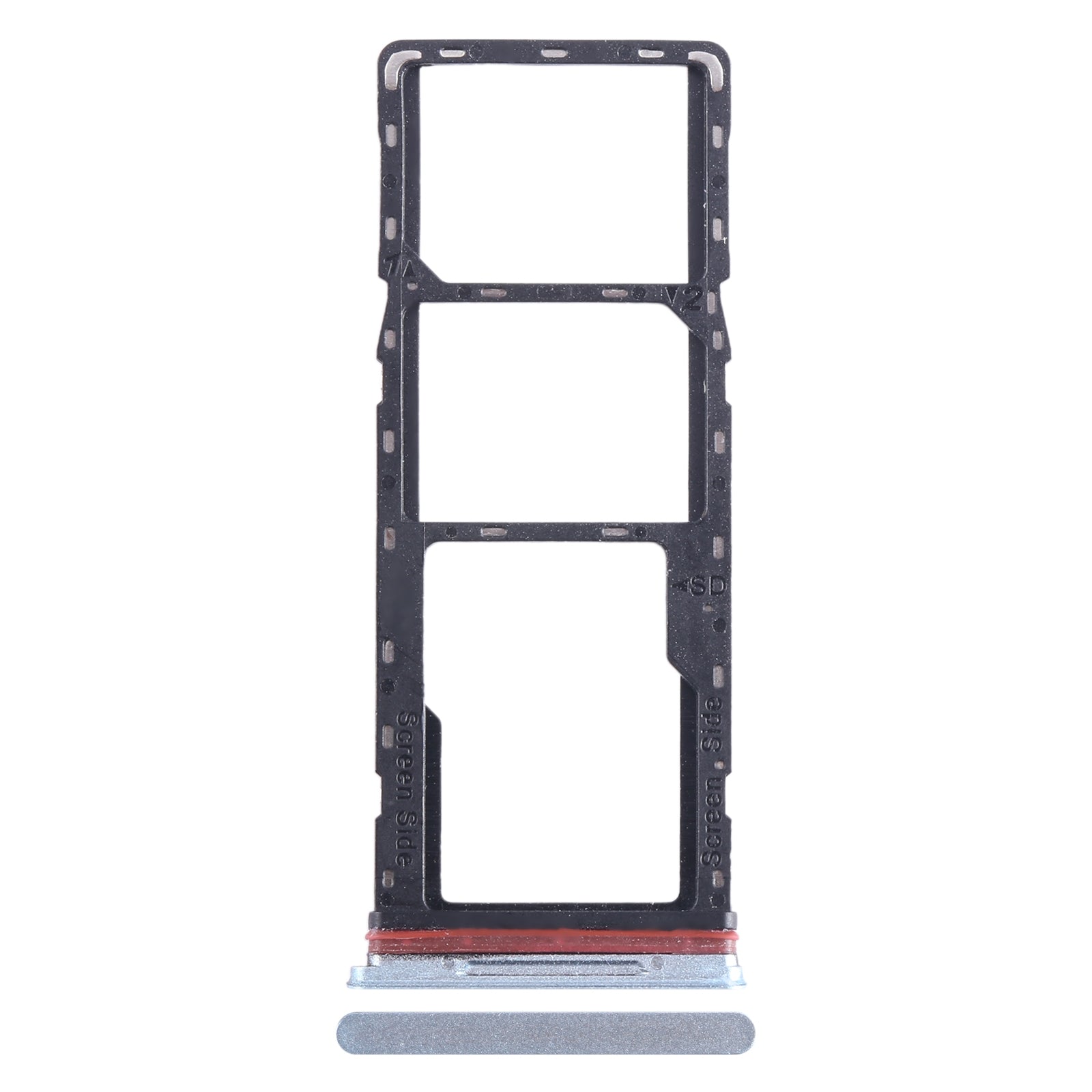 For Infinix Hot 11 X662 SIM Card Tray + SIM Card Tray + Micro SD Card Tray (Silver)