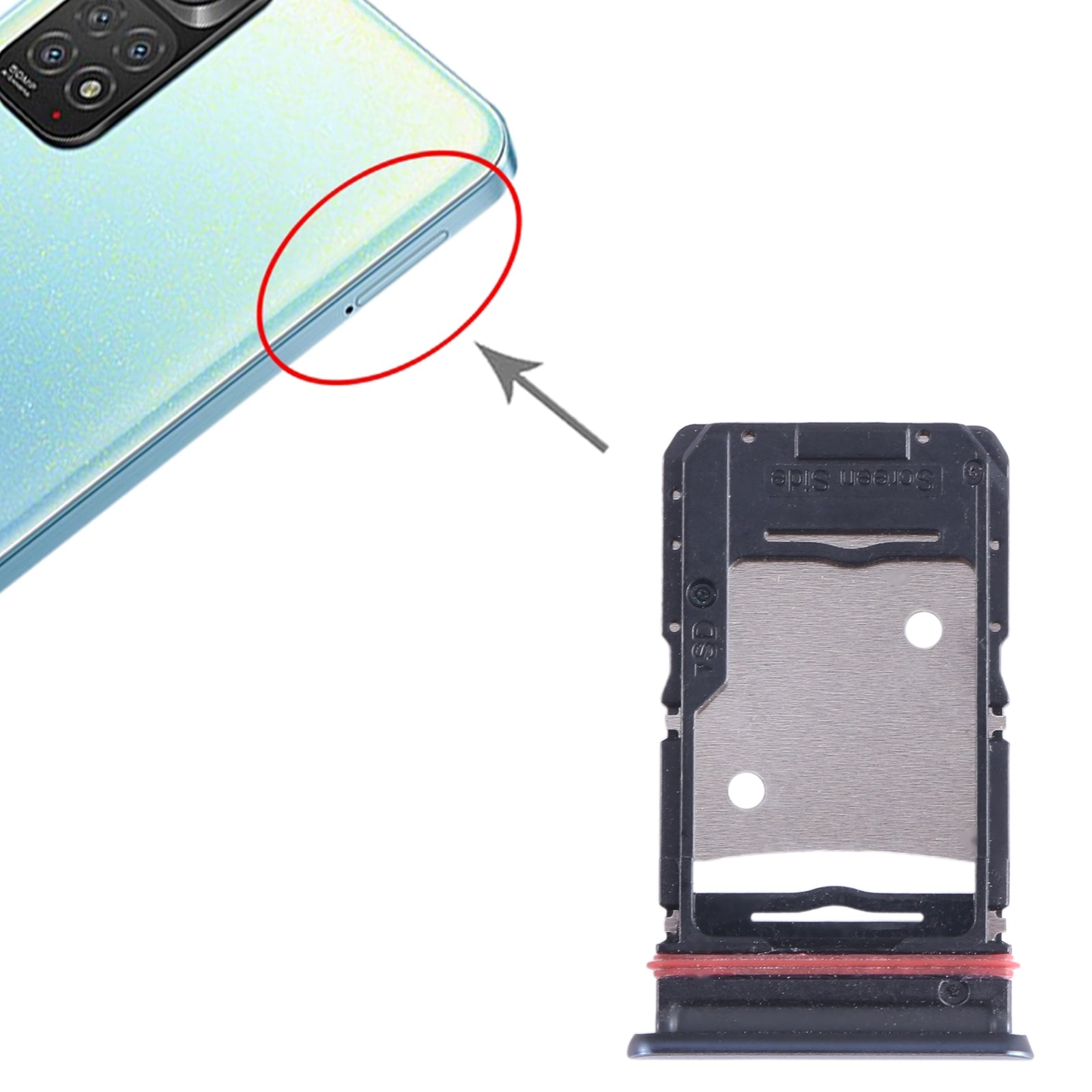 For Infinix Note 11 Pro X697 SIM Card Tray + SIM Card Tray + Micro SD Card Tray (Silver)
