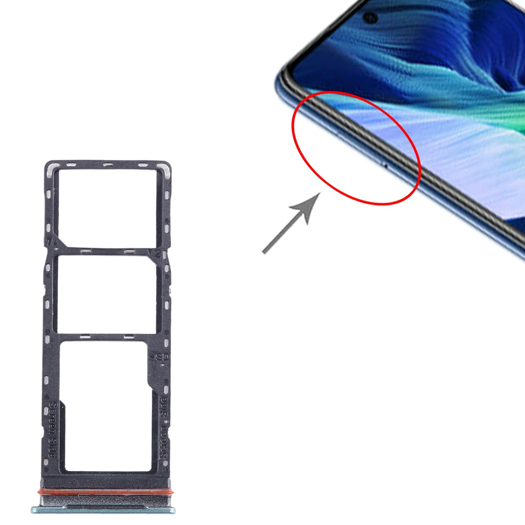 For Infinix Note 11i SIM Card Tray + SIM Card Tray + Micro SD Card Tray (Green)