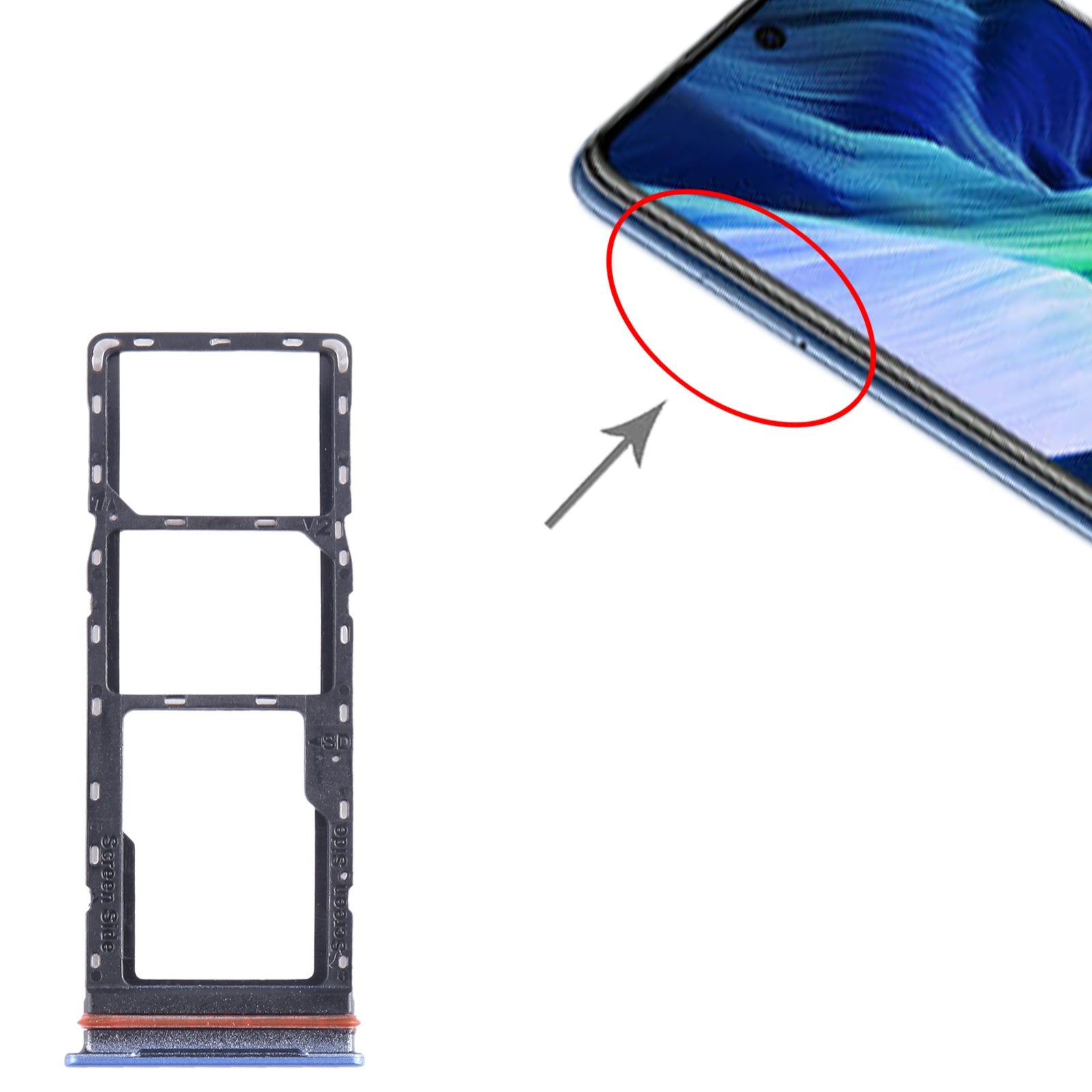 For Infinix Note 11i SIM Card Tray + SIM Card Tray + Micro SD Card Tray (Blue)