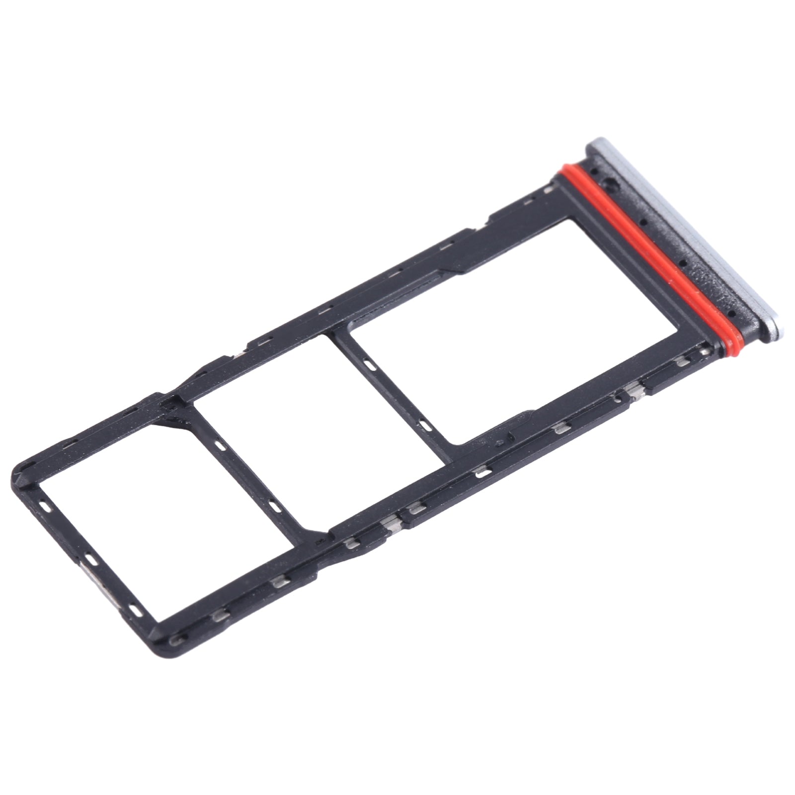 For Infinix Hot 12 X6817 SIM Card Tray + SIM Card Tray + Micro SD Card Tray (Silver)