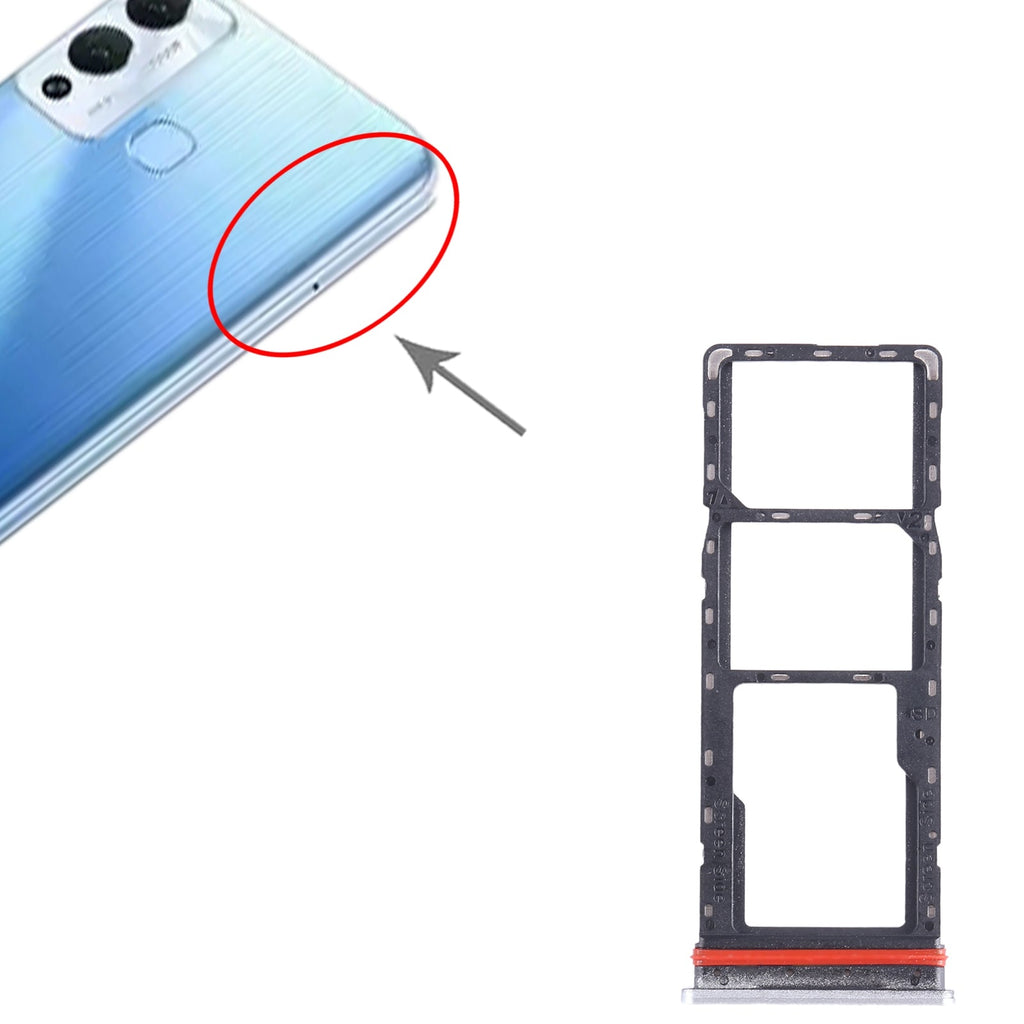 For Infinix Hot 12 Play NFC X6816C SIM Card Tray + SIM Card Tray + Micro SD Card Tray (White)