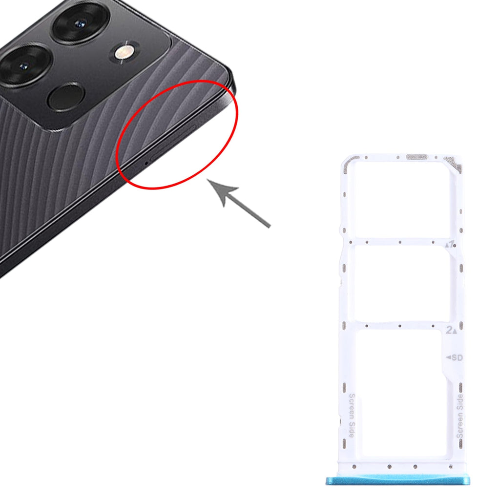 For Infinix Smart 7 India X6517 SIM Card Tray + SIM Card Tray + Micro SD Card Tray (Green)