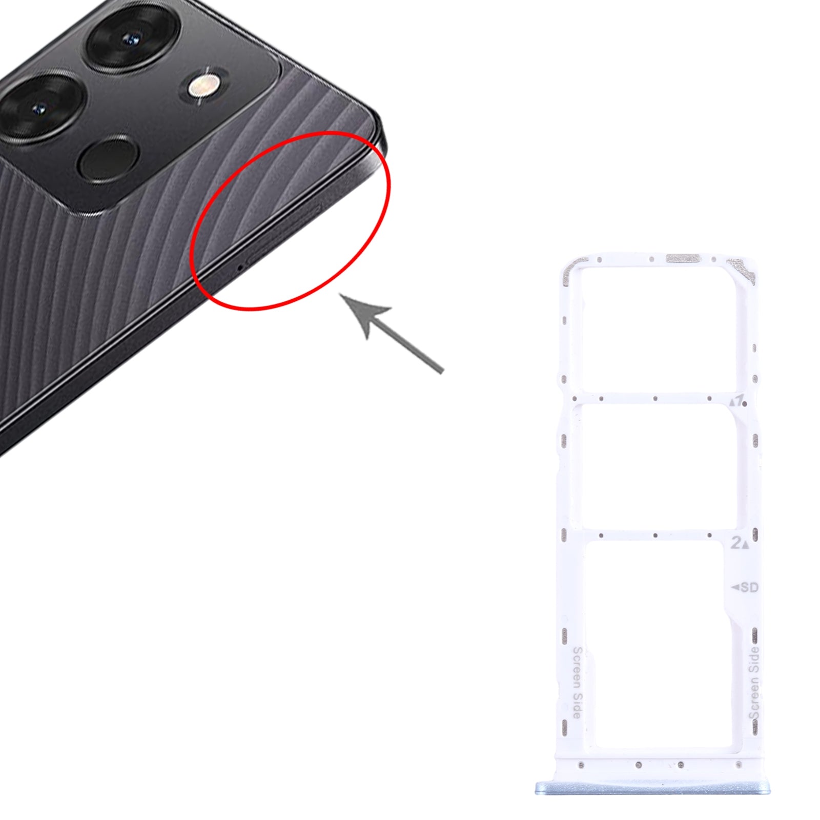 For Infinix Smart 7 India X6517 SIM Card Tray + SIM Card Tray + Micro SD Card Tray (Blue)