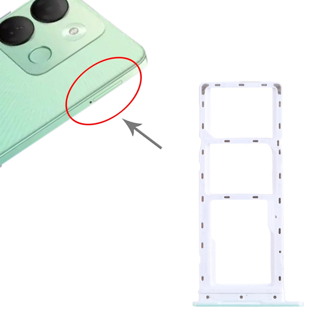 For Infinix Smart 7 HD X6516 SIM Card Tray + SIM Card Tray + Micro SD Card Tray (Green)