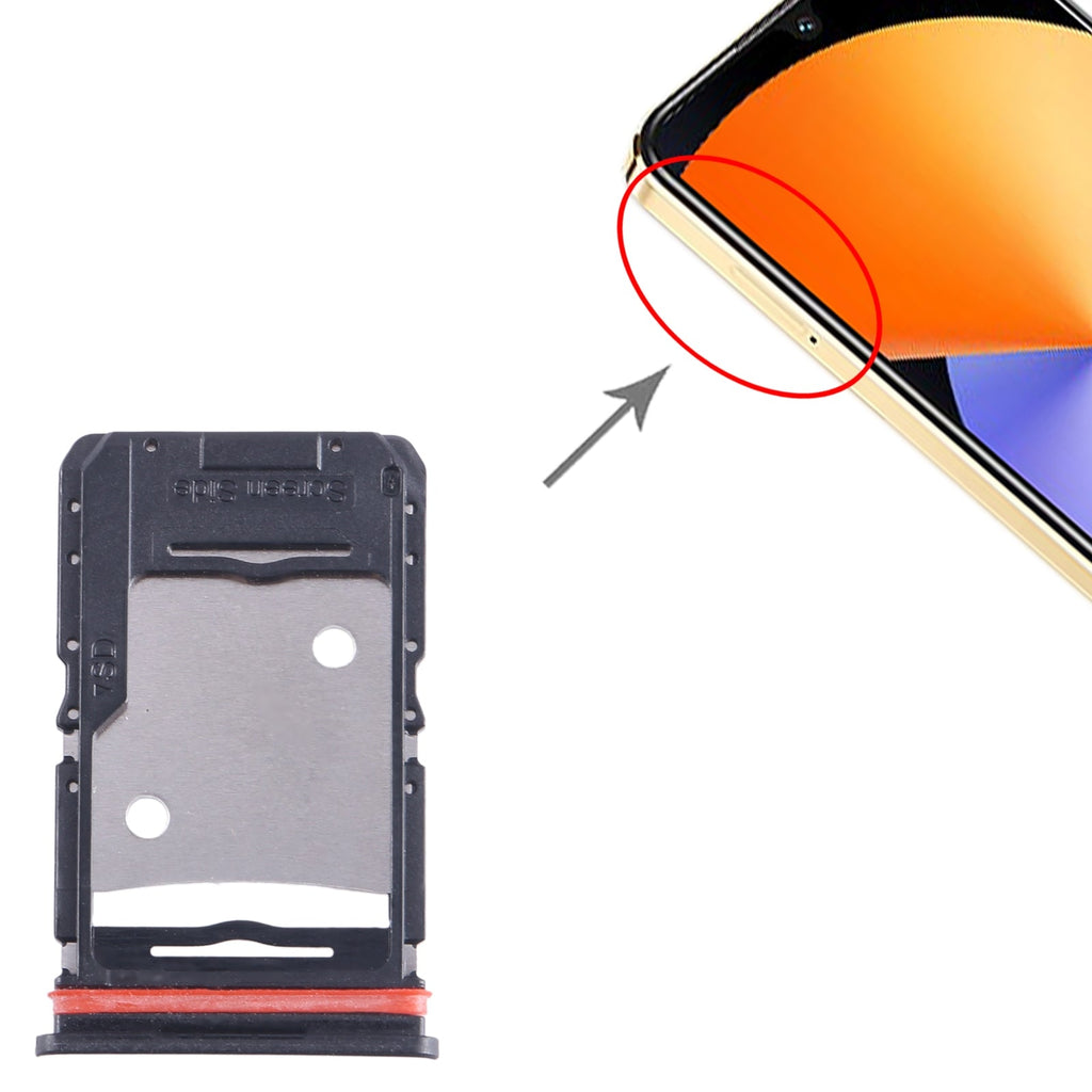 For Infinix Note 30i X6716 SIM Card Tray + SIM Card Tray + Micro SD Card Tray (Blue)