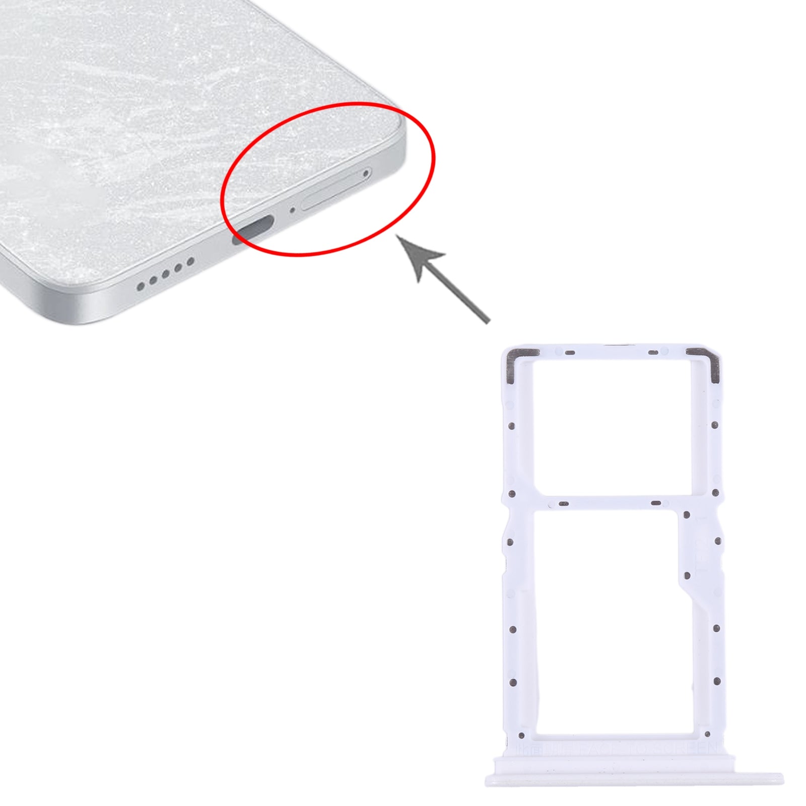 For Xiaomi Redmi Note 13 5G SIM Card Tray + SIM / Micro SD Card Tray (White)