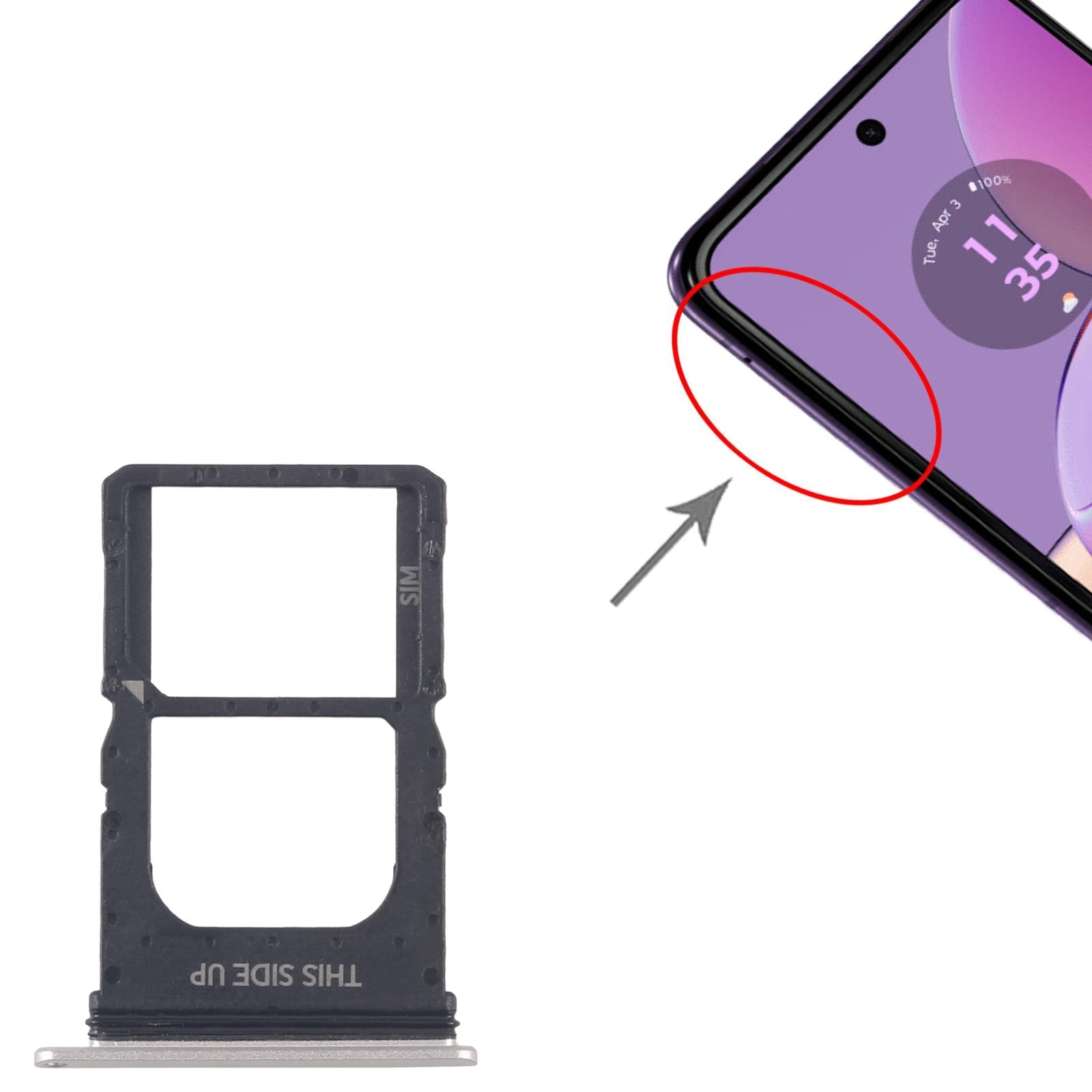 For Motorola Razr 40 Original SIM Card Tray (Silver)