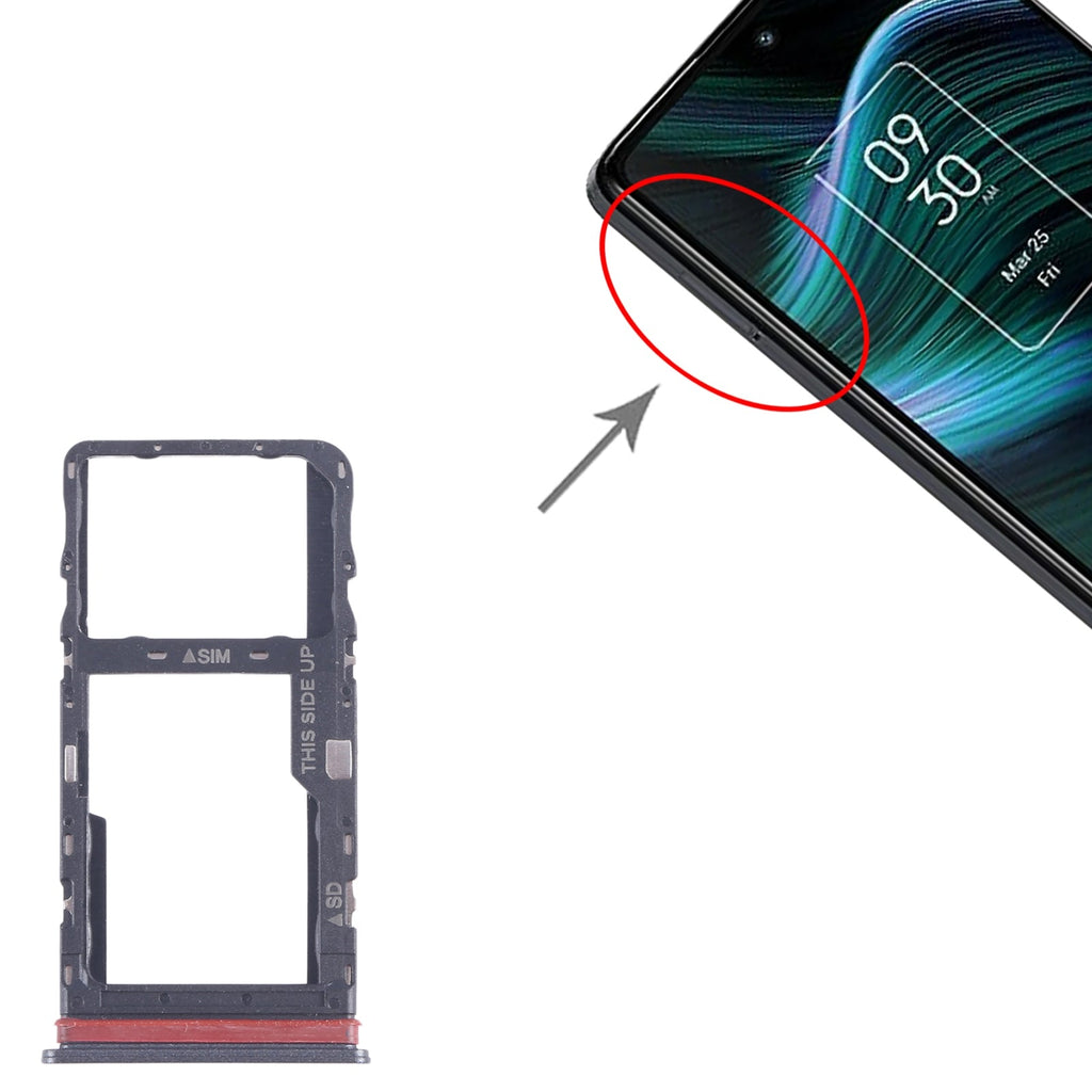 For TCL Stylus 5G T779W SIM Card Tray + Micro SD Card Tray (Grey)