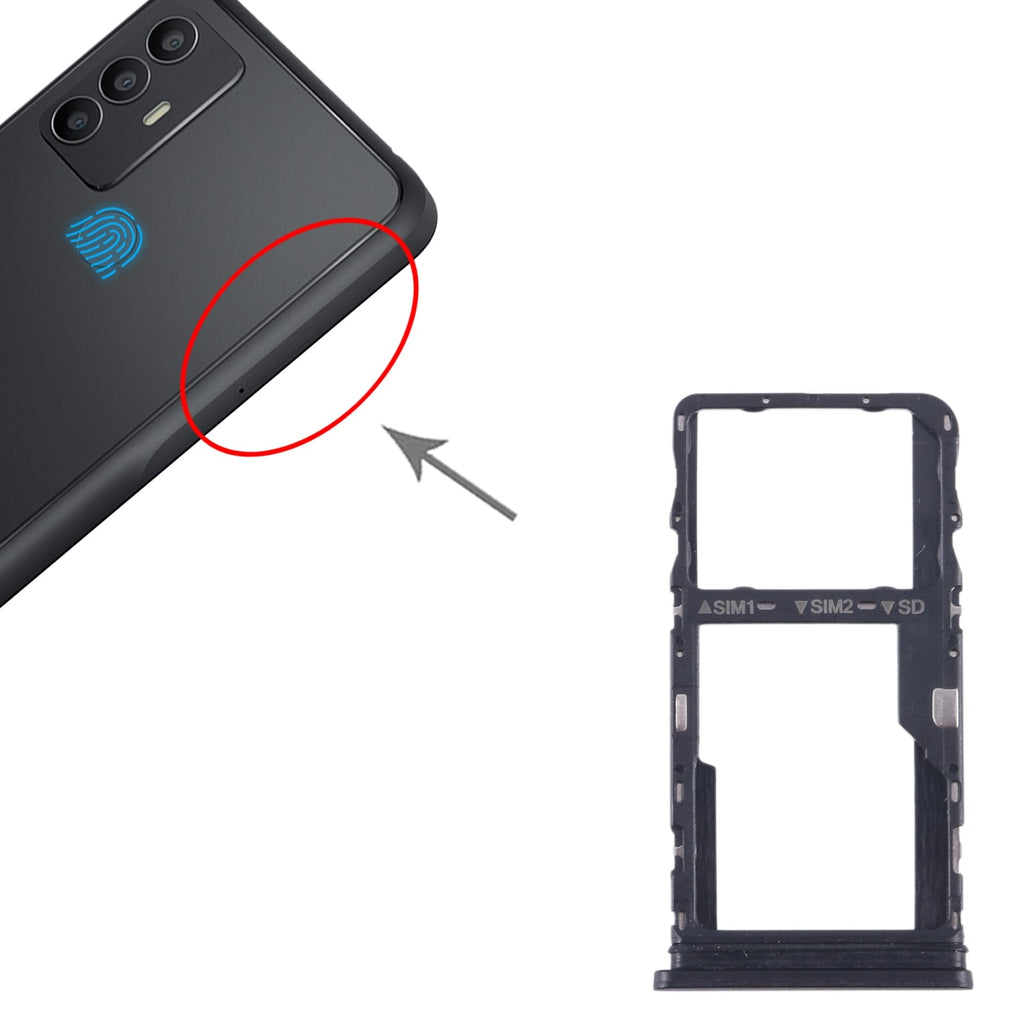 For TCL 305 Original SIM + SIM/Micro SD Card Tray (Black)