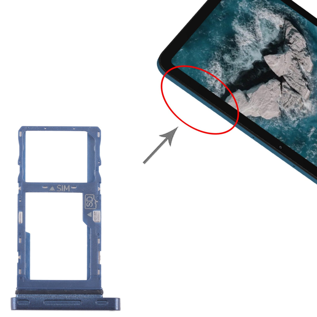 For Nokia T20 Original SIM Card Tray + Micro SD Card Tray (Blue)