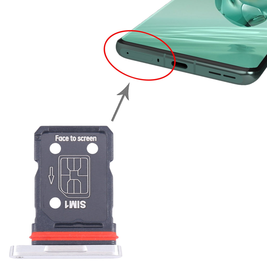 For OnePlus 12 PJD110 CPH2573 CPH2581 SIM Card Tray + SIM Card Tray (Silver)