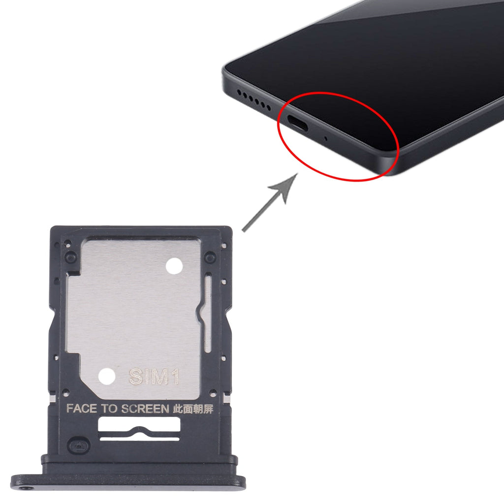 For Xiaomi Redmi Note 13 4G Original SIM Card Tray + SIM / Micro SD Card Tray (Black)
