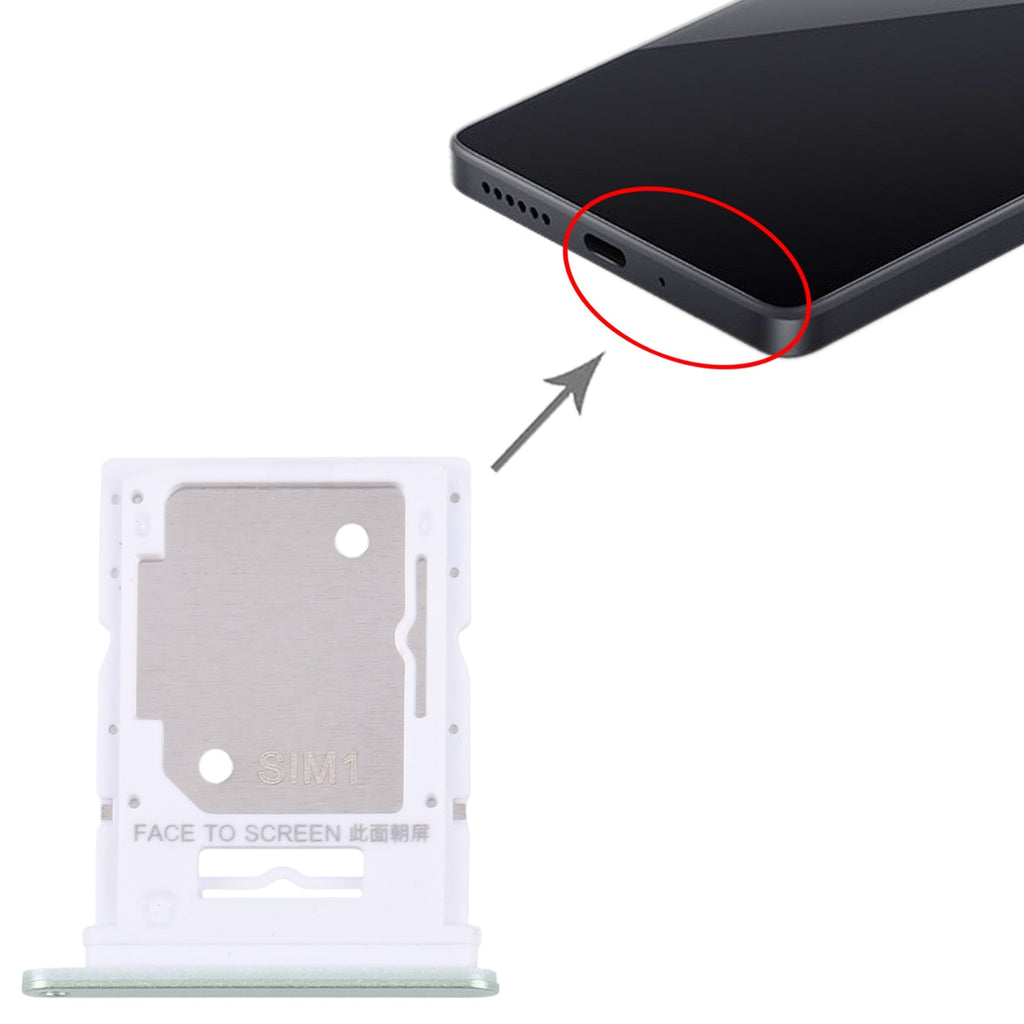 For Xiaomi Redmi Note 13 4G Original SIM Card Tray + SIM / Micro SD Card Tray (Green)