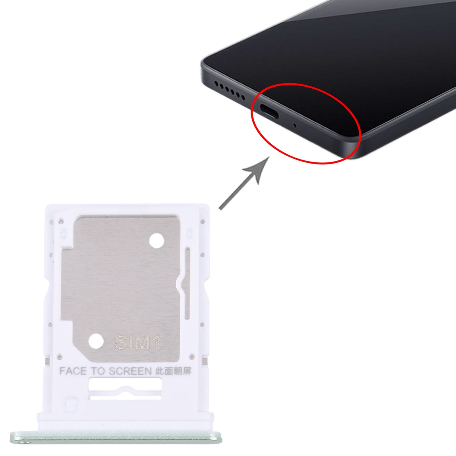 For Xiaomi Redmi Note 13 4G Original SIM Card Tray + SIM / Micro SD Card Tray (Green)