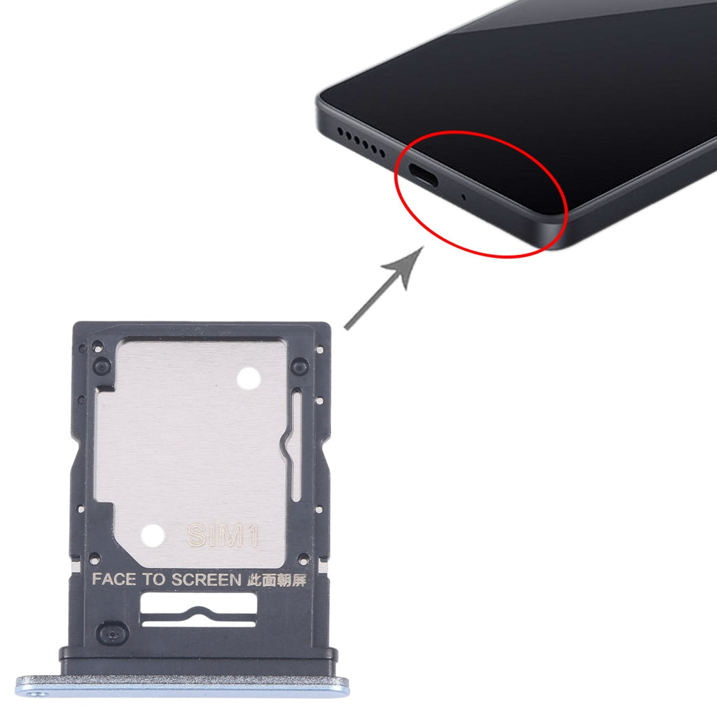 For Xiaomi Redmi Note 13 4G Original SIM Card Tray + SIM / Micro SD Card Tray (Blue)