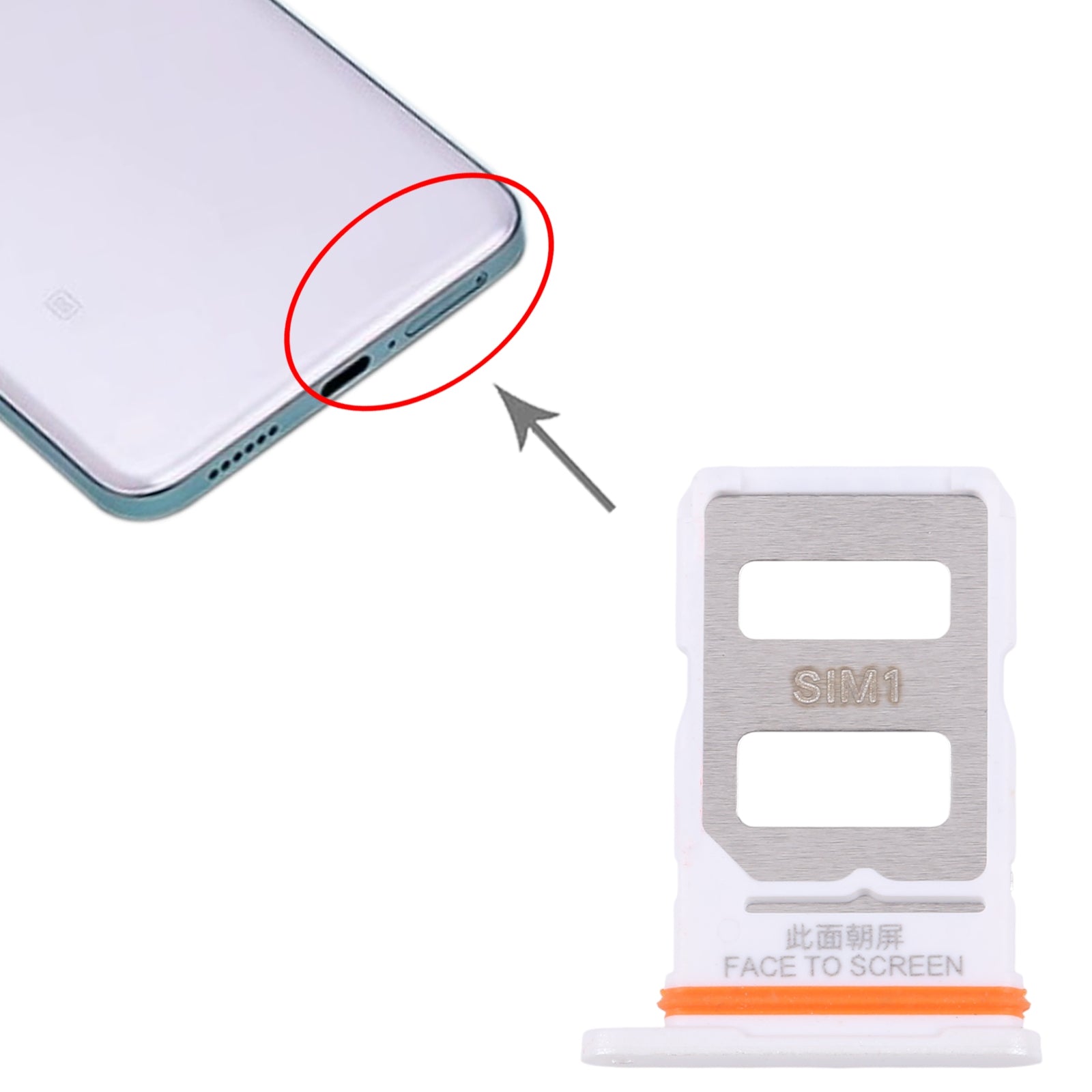 For Xiaomi Poco F6 Original SIM Card Tray + SIM Card Tray (White)