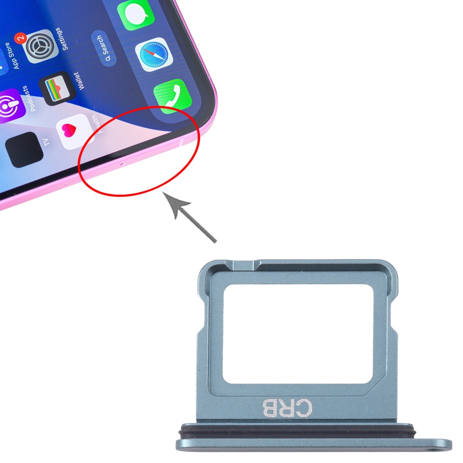 For iPhone 16 Plus SIM Card Tray (Green)