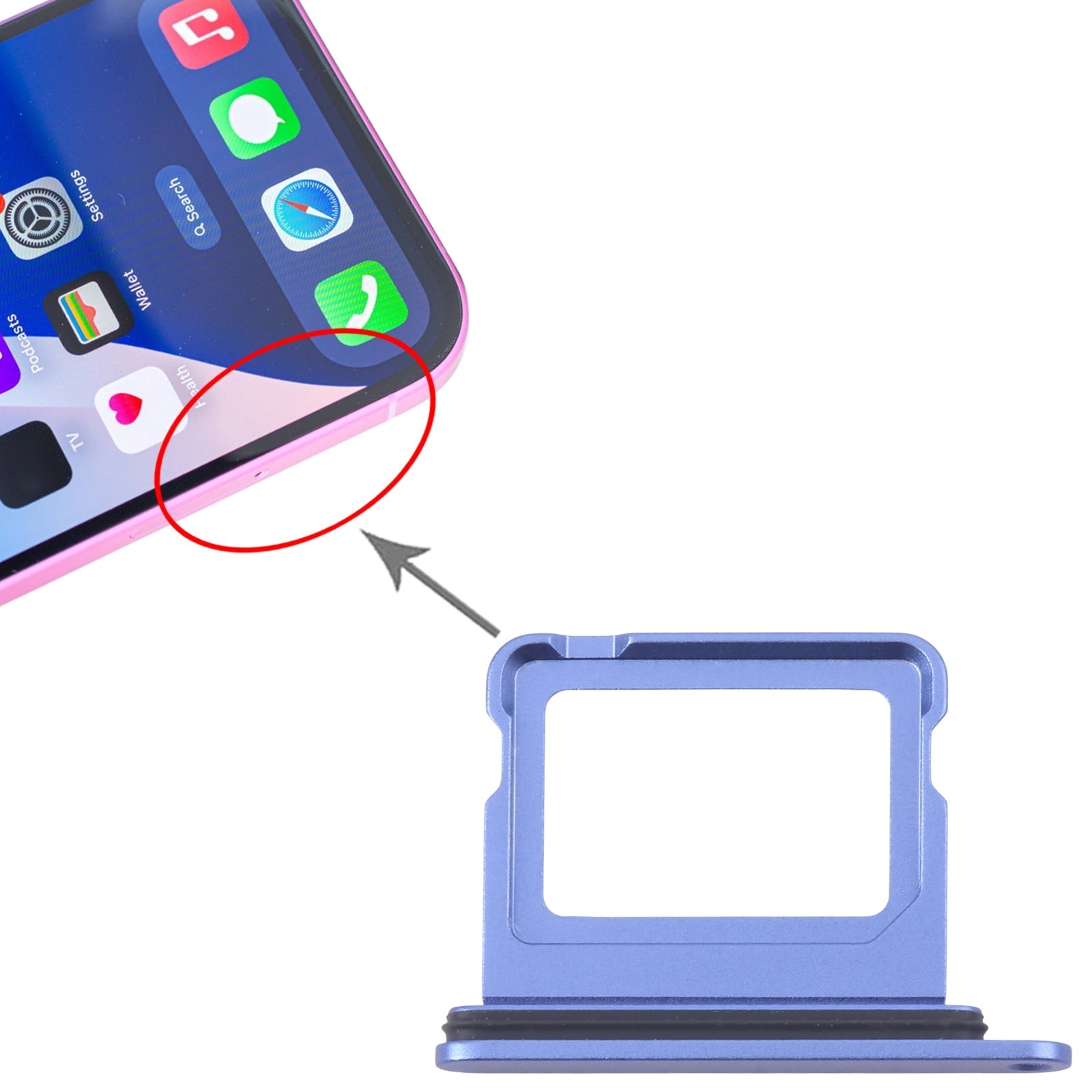For iPhone 16 Plus SIM + SIM Card Tray (Blue)