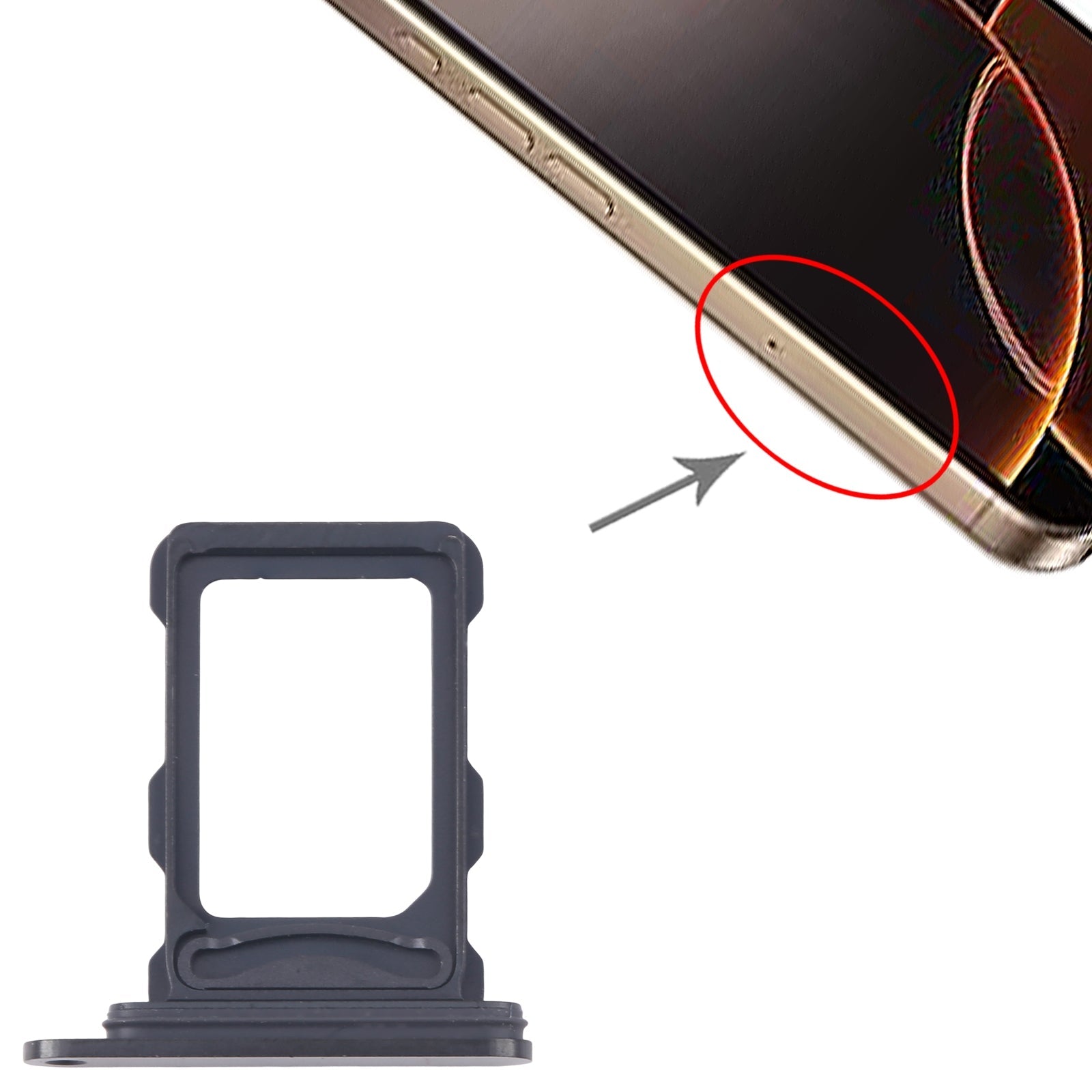 For iPhone 16 Pro SIM + SIM Card Tray (Black)