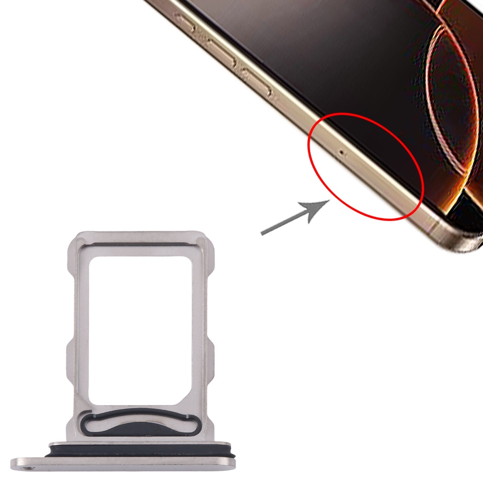 For iPhone 16 Pro Max SIM + SIM Card Tray (Titanium Color)