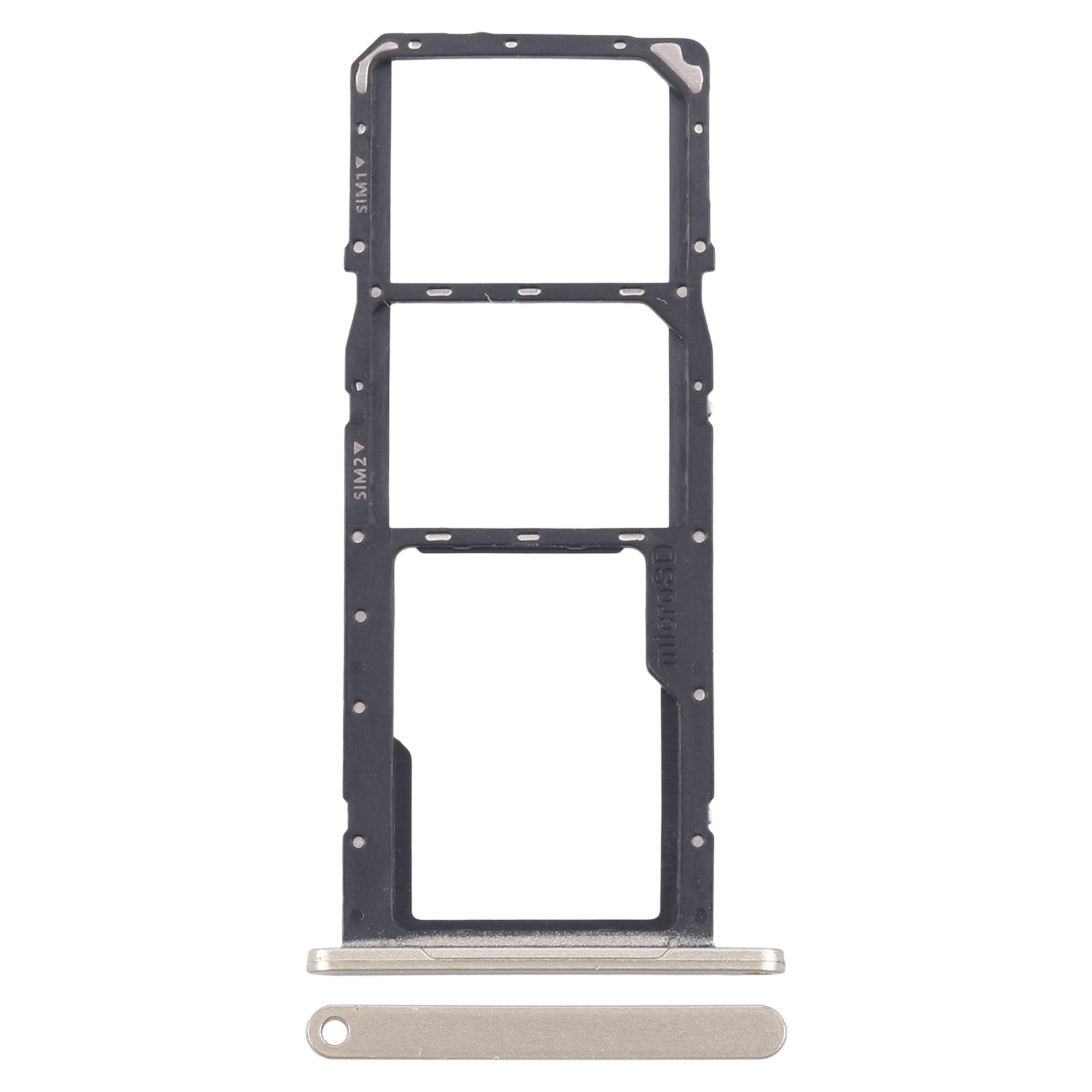 For Samsung Galaxy A06 SM-A065F Original SIM Card Tray + SIM Card Tray + Micro SD Card Tray (Gold)