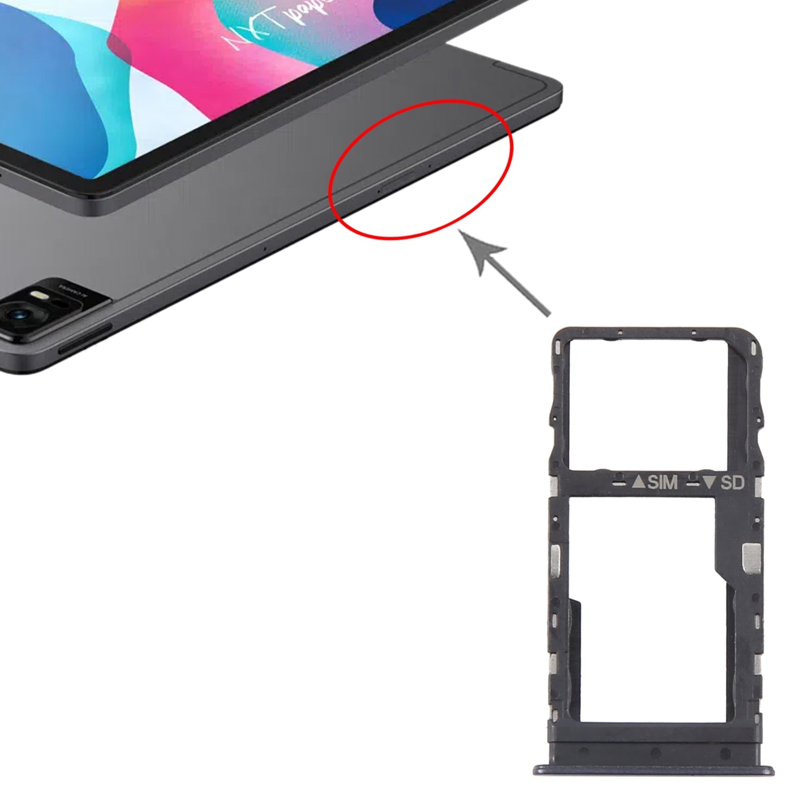 For TCL NxtPaper 11 Original SIM Card Tray + Micro SD Card Tray (Grey)