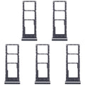 For Infinix Hot 30 Play NFC X6835 5pcs SIM Card Tray + SIM Card Tray + Micro SD Card Tray (Black)