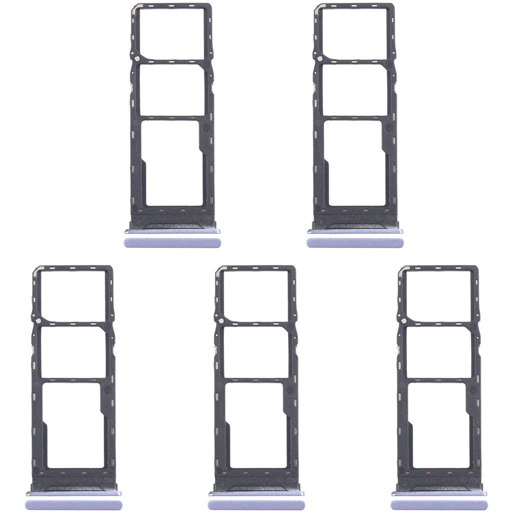 For Infinix Hot 30 Play NFC X6835 5pcs SIM Card Tray + SIM Card Tray + Micro SD Card Tray (Purple)