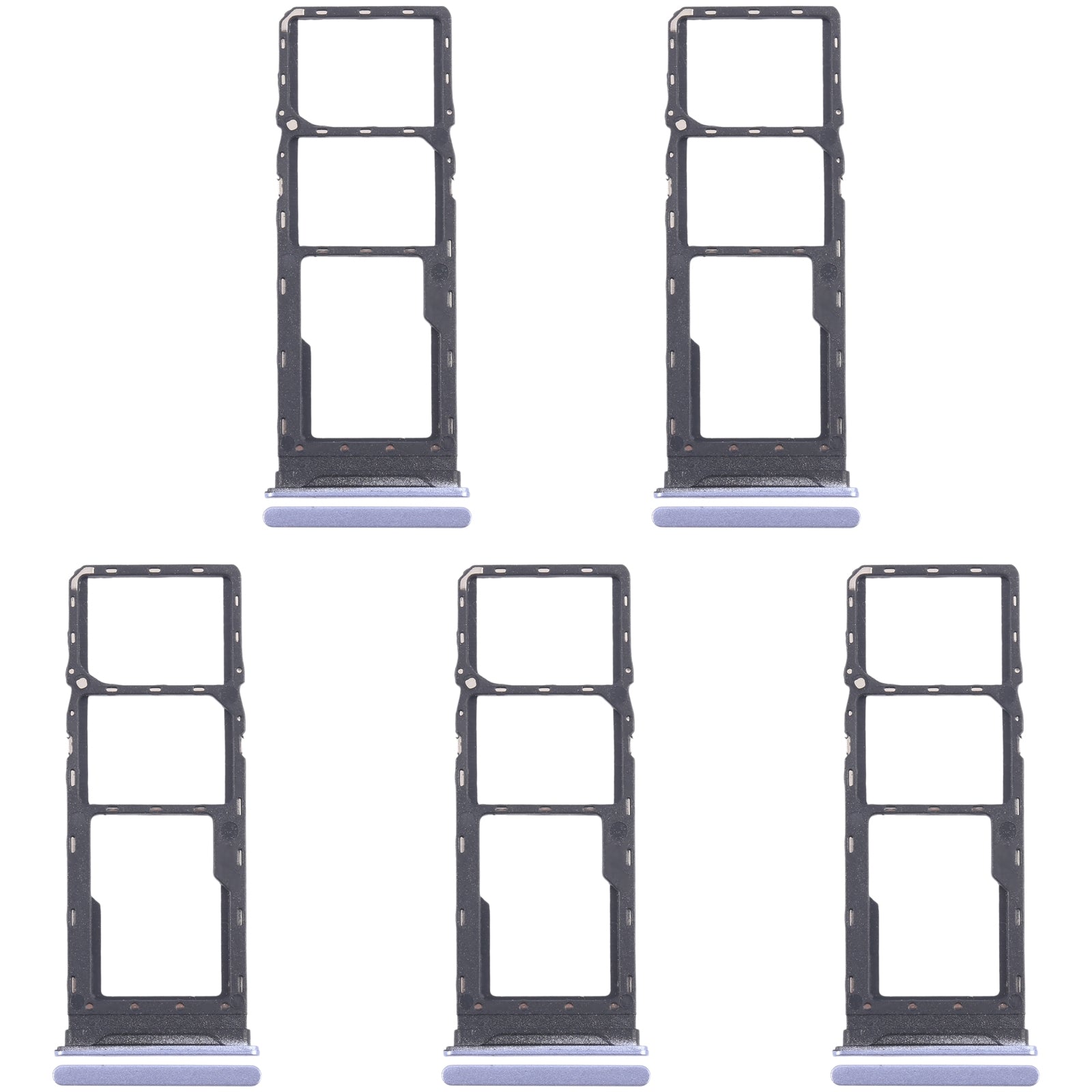 For Infinix Hot 30 Play NFC X6835 5pcs SIM Card Tray + SIM Card Tray + Micro SD Card Tray (Purple)
