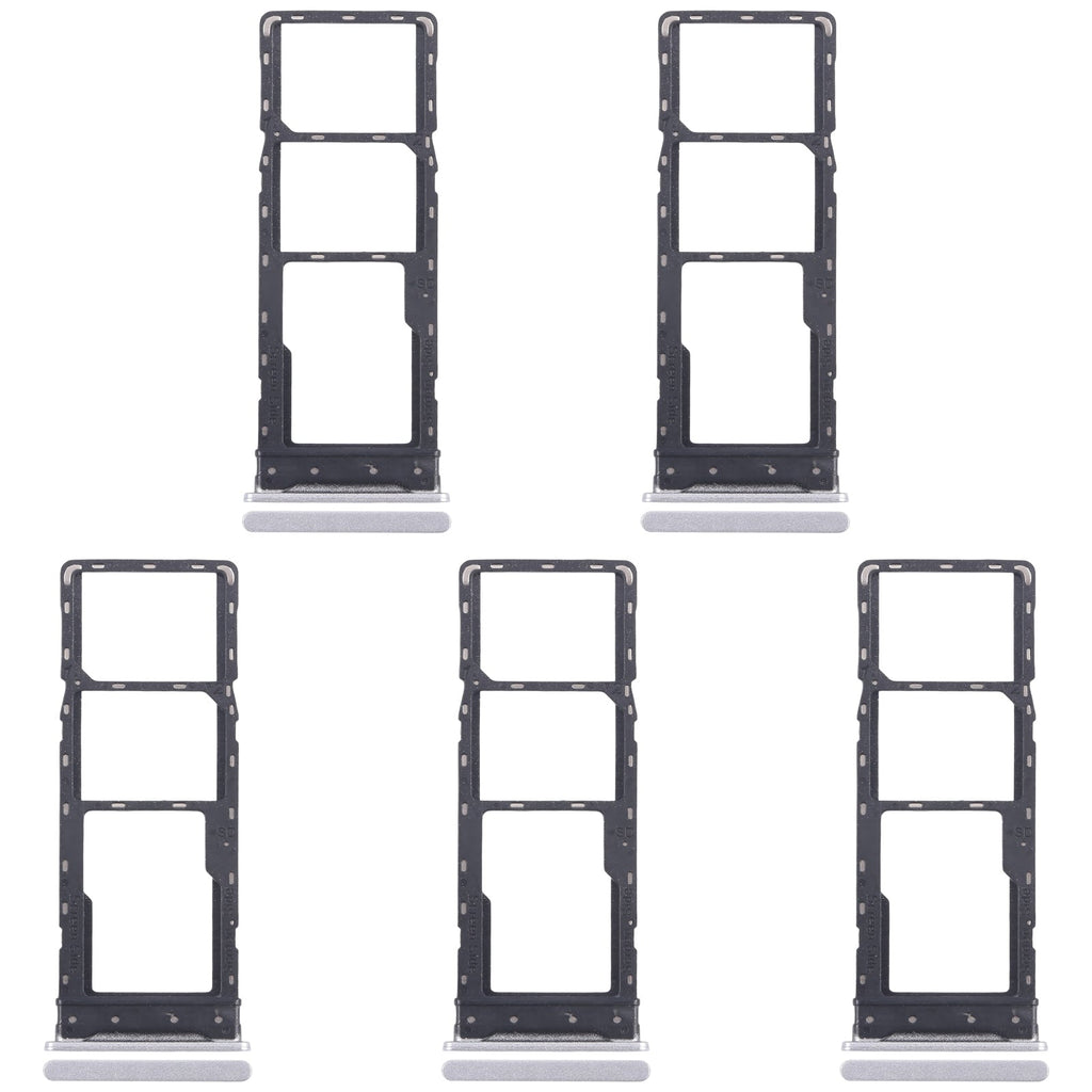 For Infinix Hot 30 Play NFC X6835 5pcs SIM Card Tray + SIM Card Tray + Micro SD Card Tray (Silver)