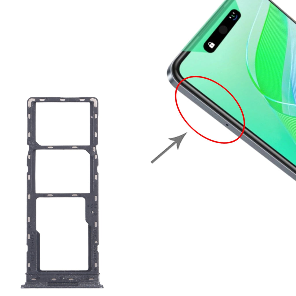 For Infinix Smart 8 X6525 5pcs SIM Card Tray + SIM Card Tray + Micro SD Card Tray (Black)