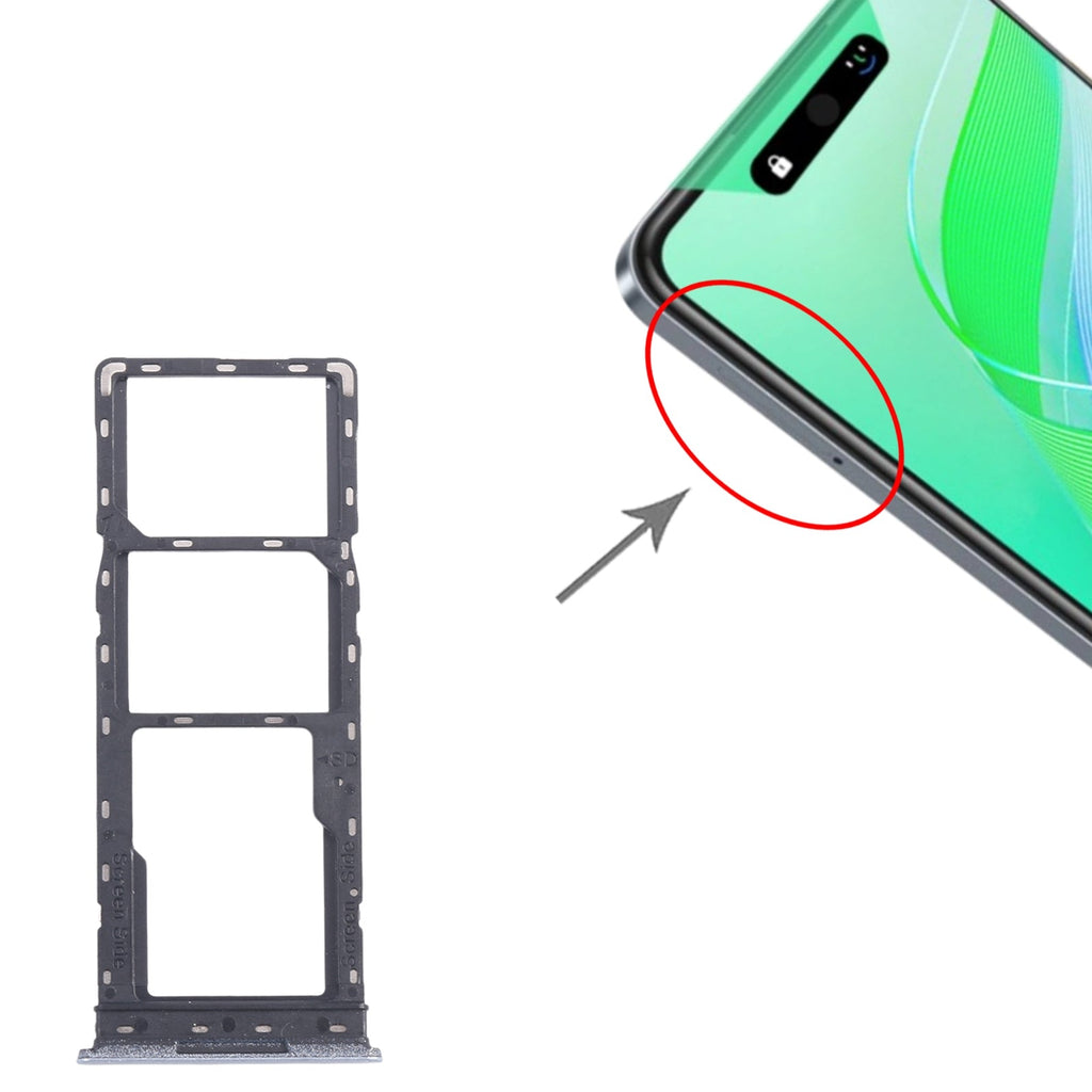 For Infinix Smart 8 X6525 5pcs SIM Card Tray + SIM Card Tray + Micro SD Card Tray (Silver)