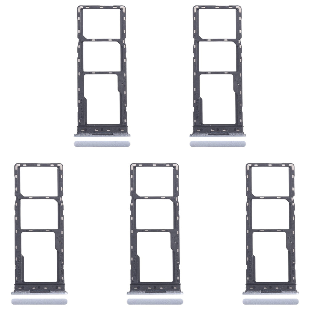 For Infinix Smart 8 X6525 5pcs SIM Card Tray + SIM Card Tray + Micro SD Card Tray (Silver)